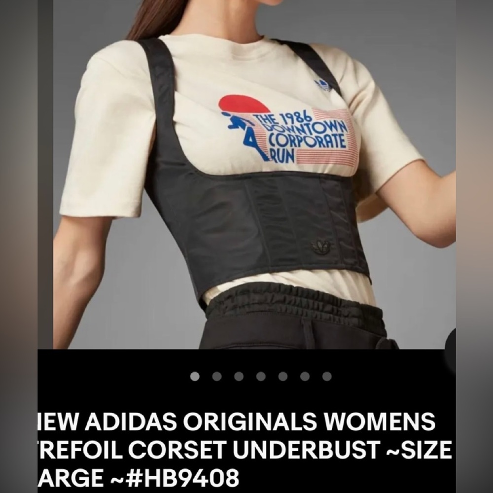 NEW ADIDAS ORIGINALS WOMENS
TREFOIL CORSET UNDERBUST ~SIZE
LARGE ~#HB9408 L